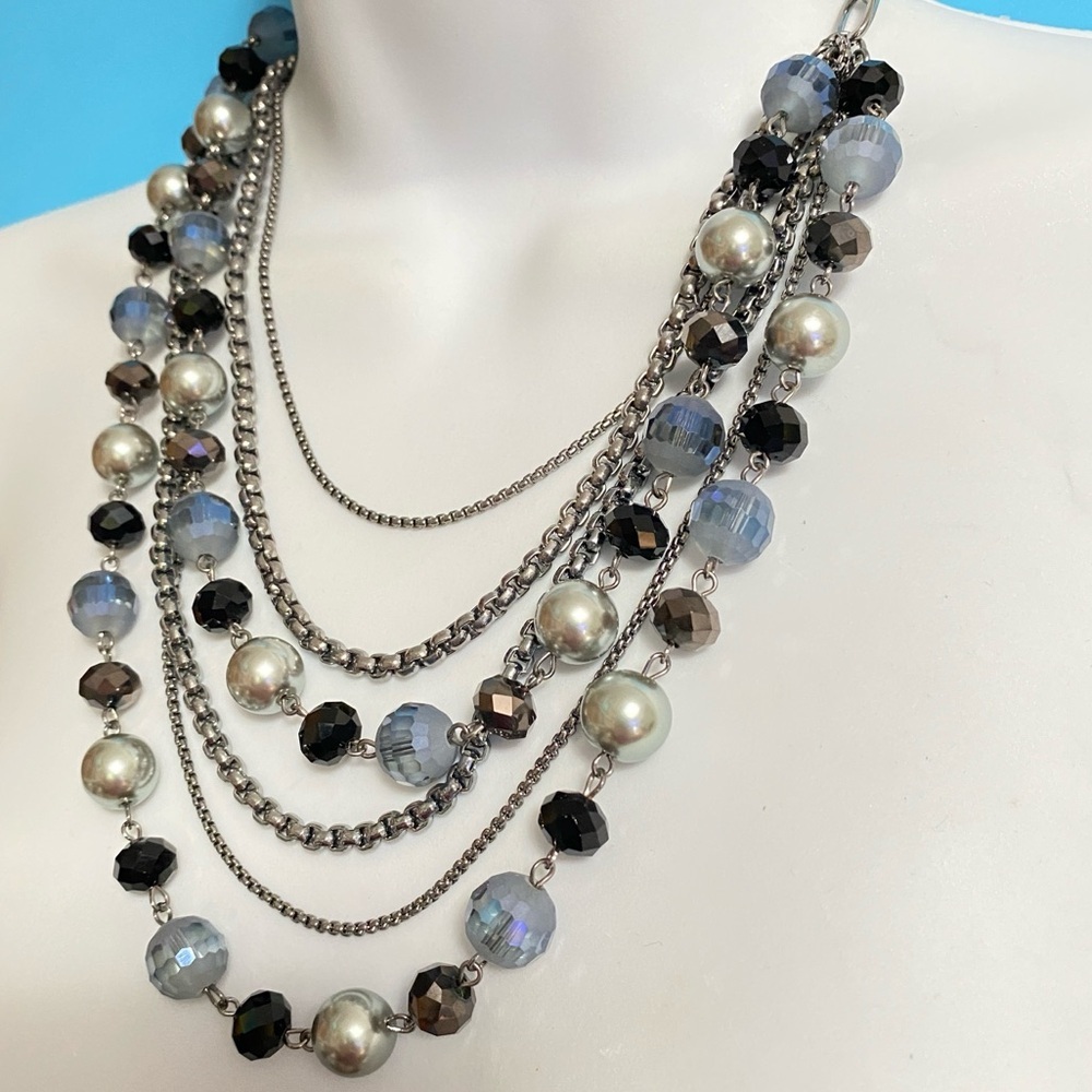 SIMPLY VERA Vera Wang Layered Glass Beads Necklace New